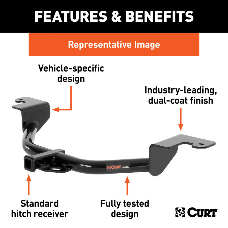 Curt 95-05 Hyundai Accent Sedan & Hatchback Class 1 Trailer Hitch w/1-1/4in Ball Mount BOXED